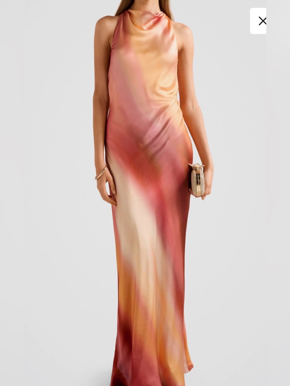 NEW Ever New Andie Satin Ombre Coral Slip Maxi Dress, Size 6